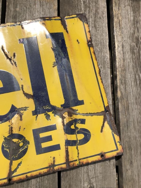 画像12: 【店舗引き取り限定】 30s Era WEAR-U-WELL Shoes Porcelain Store Display Original Sign Hard to Find!! (M866)