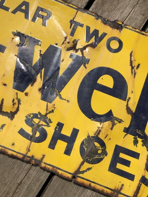 画像11: 【店舗引き取り限定】 30s Era WEAR-U-WELL Shoes Porcelain Store Display Original Sign Hard to Find!! (M866)