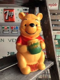 70s Vintage Disney  Winnie the Pooh Plastic Coin Bank Doll (M873)
