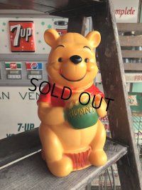 70s Vintage Disney  Winnie the Pooh Plastic Coin Bank Doll (M873)