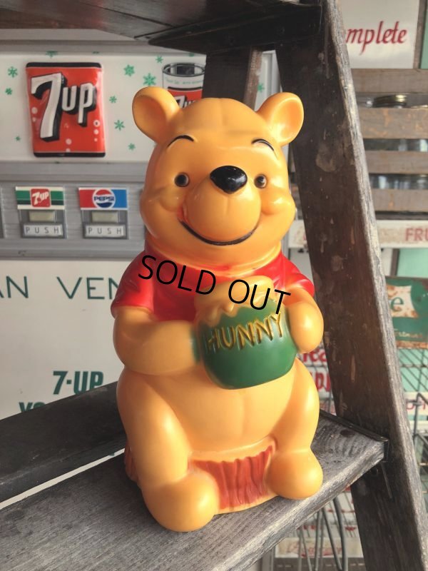 画像1: 70s Vintage Disney  Winnie the Pooh Plastic Coin Bank Doll (M873)