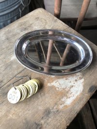Vintage Plate Serving Tray Dish Dinner Ware STAINLESS STEEL JAPAN (M795)