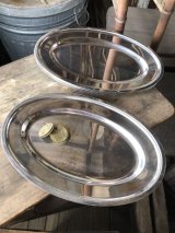 Vintage Plate Serving Tray Dish Dinner Ware STAINLESS STEEL JAPAN (M797)