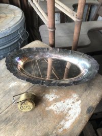 Vintage Silver Plate Serving Tray Dish Dinner Ware Early American (M798)