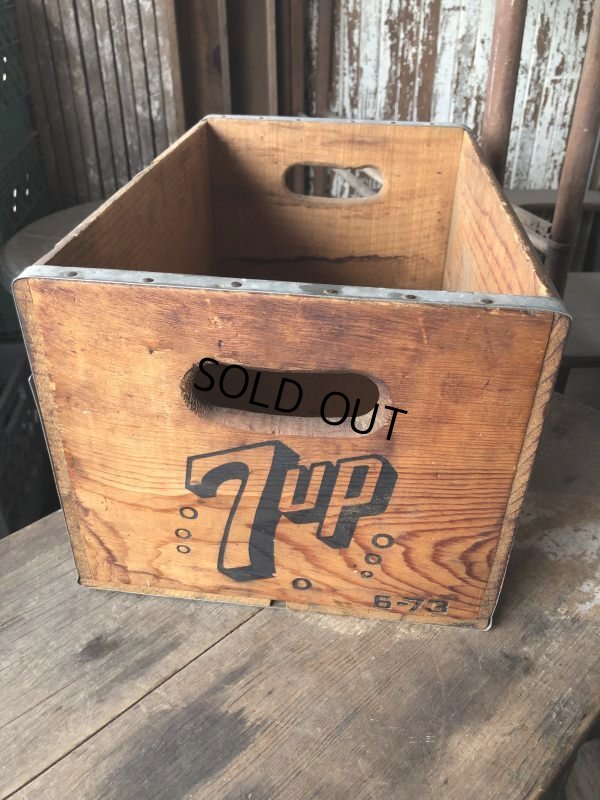 画像5: 70s Vintage Advertising 7up Wooden Crate Wood Box (M810)