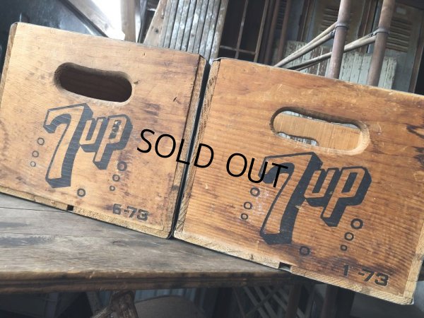 画像16: 70s Vintage Advertising 7up Wooden Crate Wood Box (M810)