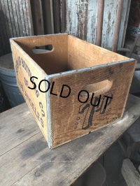 70s Vintage Advertising 7up Wooden Crate Wood Box (M811)
