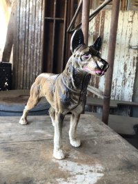 Antique Cast Iron German Shepherd Doorstop Statue (M819)