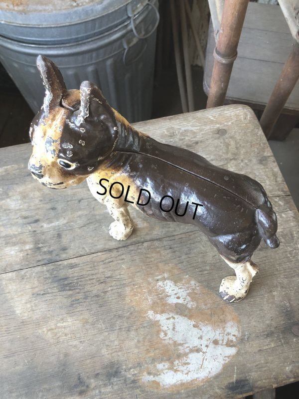 画像2: Antique Cast Iron  Boston Terrier Doorstop Statue (M820)