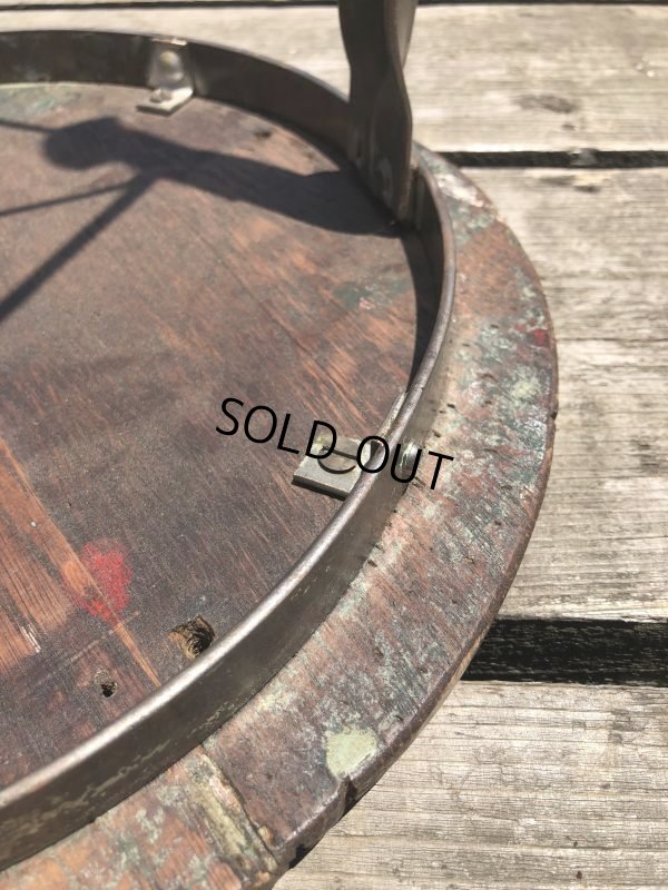 画像7: Vintage Industrial Stool with Wood Seat (M843)