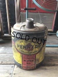 Vintage Motor Gas Oil 5 Gallon Can PENZOIL (M700) 
