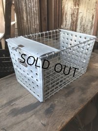 Vintage Metal Wire Locker Basket w/ Number Plate GB-46 (M853)
