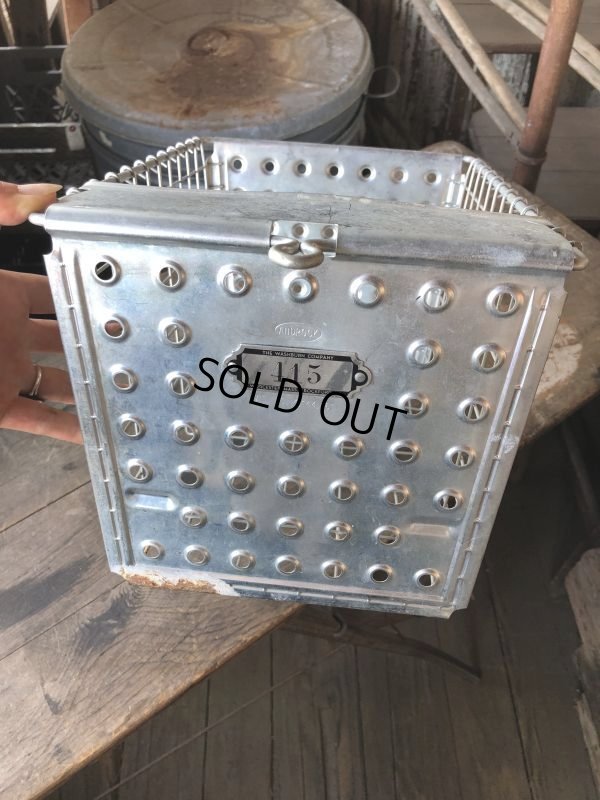 画像9: Vintage Metal Wire Locker Basket w/ Number Plate GB-415 (M857)