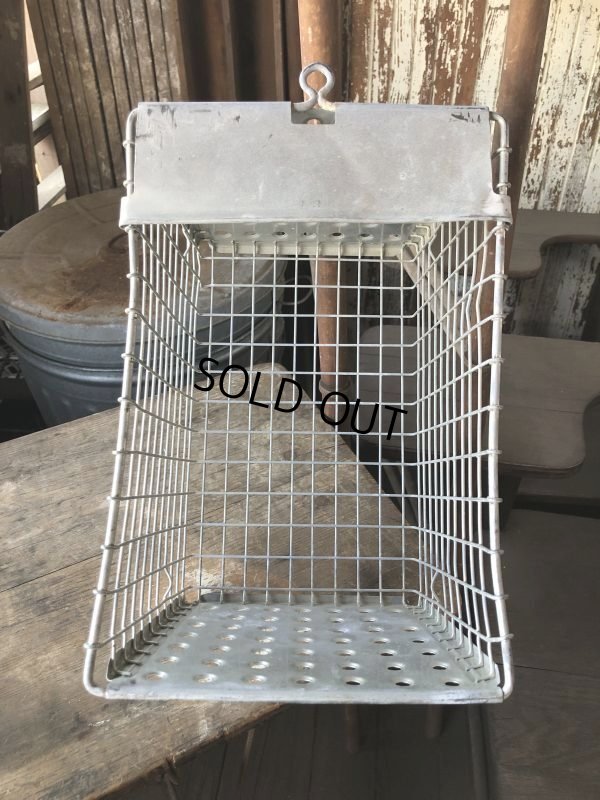 画像10: Vintage Metal Wire Locker Basket w/ Number Plate GB-6 (M854)