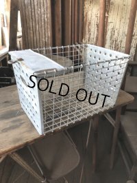 Vintage Metal Wire Locker Basket w/ Number Plate GB-51 (M855)