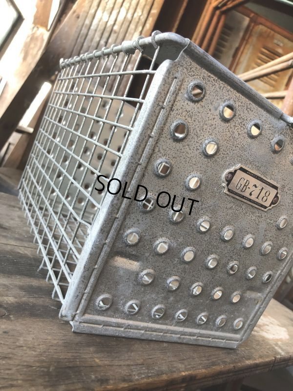 画像4: Vintage Metal Wire Locker Basket w/ Number Plate GB-718 (M852)