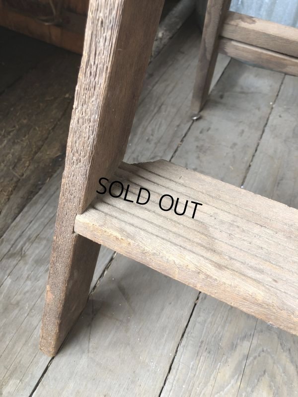画像7: Vintage Wooden Folding Ladder Step Stool (M860)