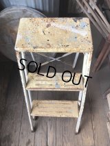 Vintage Industrial Metal Folding Ladder Step Stool (M861)