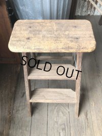 Vintage Wooden Folding Ladder Step Stool (M860)