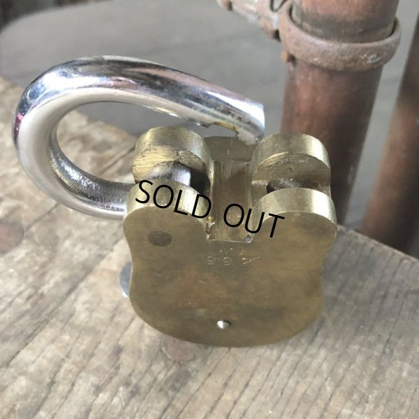 画像6: Antique Brass Handcrafted Solid THUNDER Brand 8 Levers Padlock (B873)