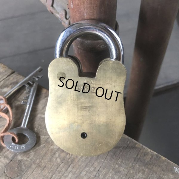 画像7: Antique Brass Handcrafted Solid THUNDER Brand 8 Levers Padlock (B873)