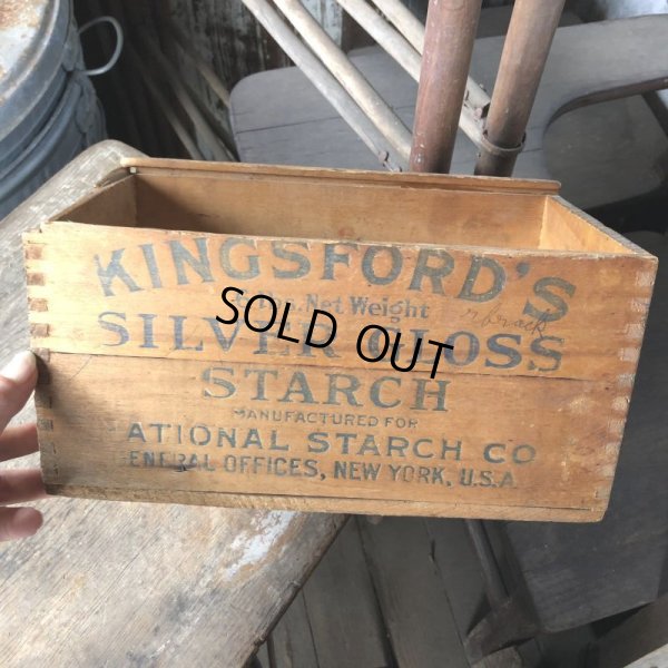 画像8: Vintage Wood Box KINGSFORD'S 6 lbs Silver Gloss Starch (M875)