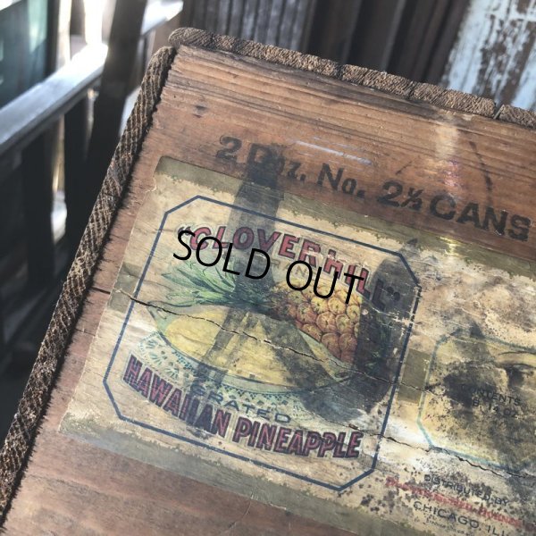 画像12: Vintage Wood Box CLOVERHILL BRAND HAWAIIAN PINEAPPLE (M892)