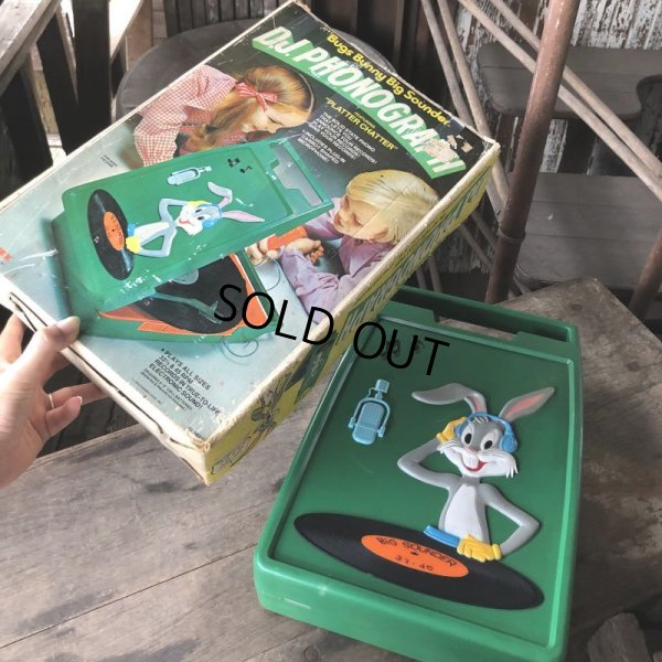 画像20: 70s Vintage Looney Tunes Bugs Bunny Janex D.J. Phonograph JUNK (M896)