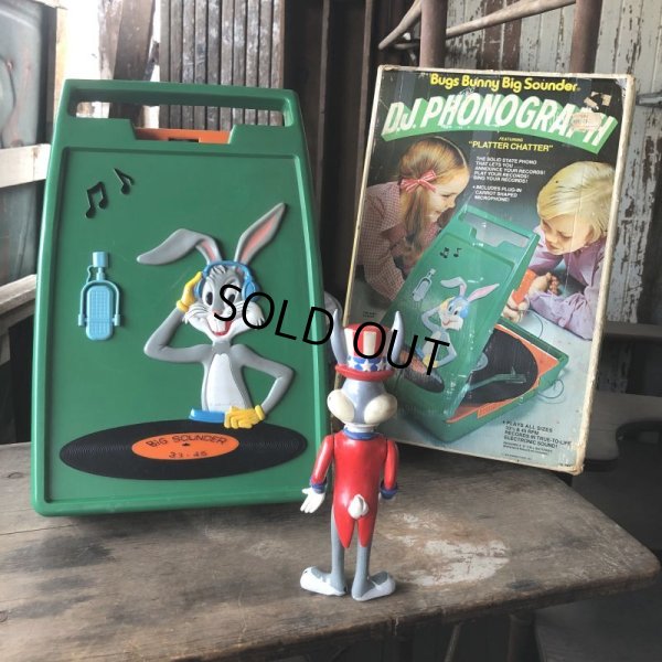 画像1: 70s Vintage Looney Tunes Bugs Bunny Janex D.J. Phonograph JUNK (M896)