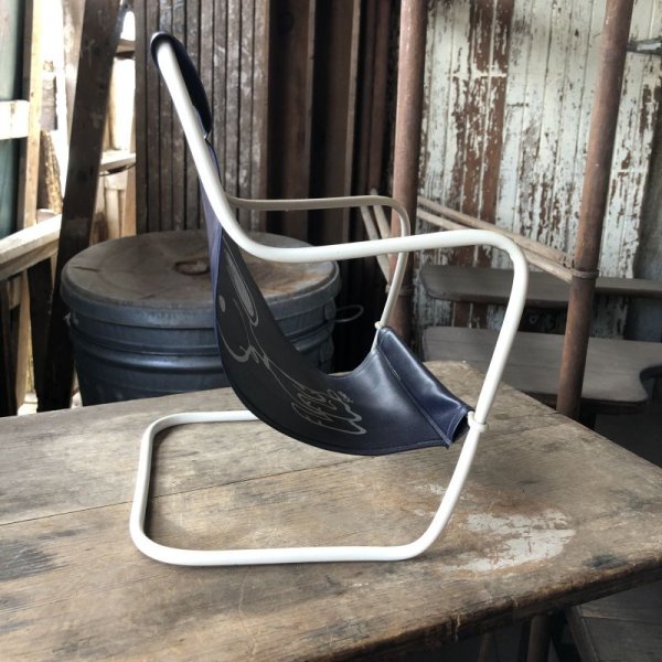 画像6: 70s Vintage Snoopy Sling Lounge Lawn Doll Chair Navy Blue (M897)