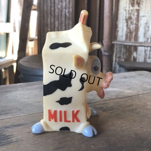 画像5:  Vintage Cow MILK Rubber Squeaker Toy  (M948)