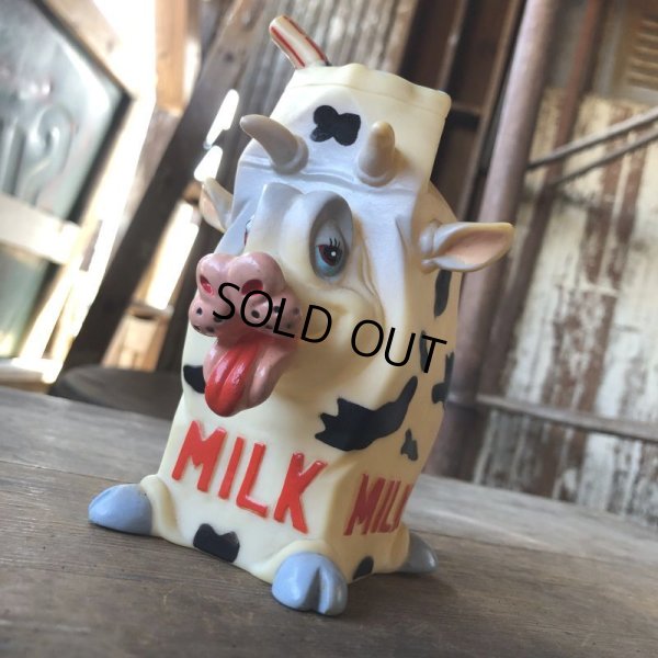 画像7:  Vintage Cow MILK Rubber Squeaker Toy  (M948)