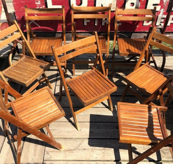 画像4: 50s Vintage Wooden Folding Chair Made in Romania (M949)