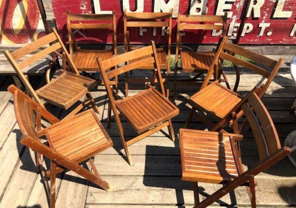 画像34: 50s Vintage Wooden Folding Chair Made in Romania (M949)