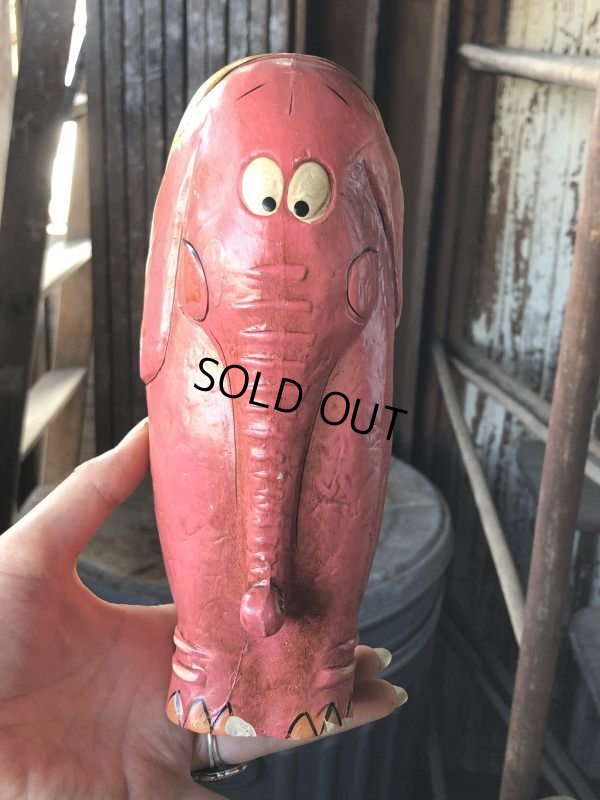 画像10: Vintage Pink Elephant Chalkware Bank Doll (M954) 