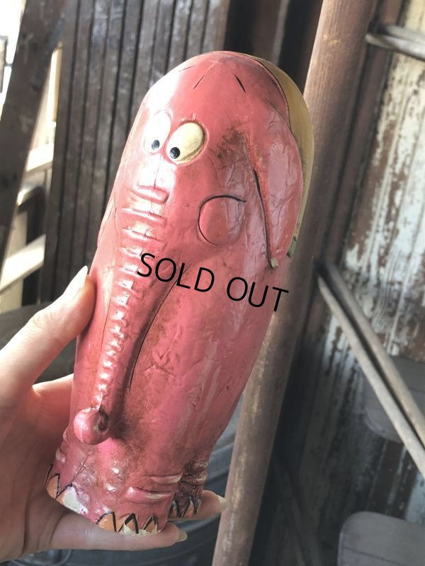 画像9: Vintage Pink Elephant Chalkware Bank Doll (M954) 