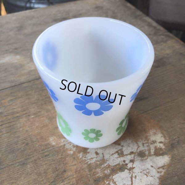 画像3: Vintage Federal Milk Glass Mug Ring Flower (M958) 