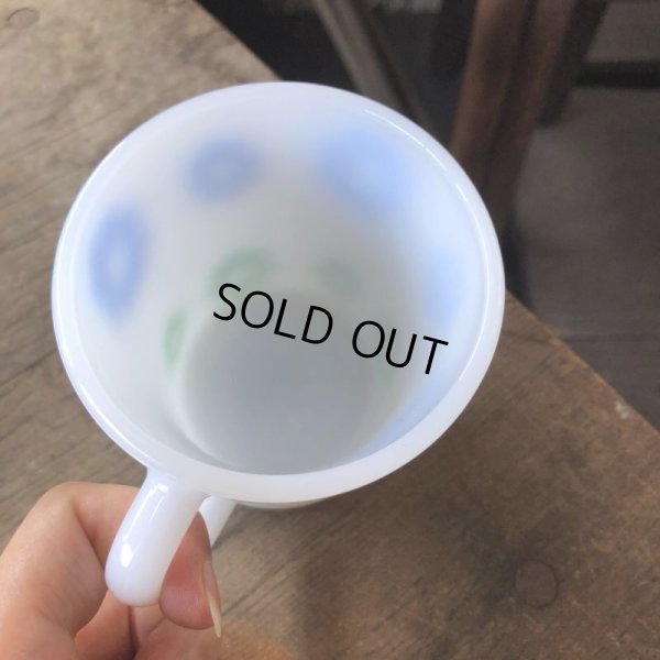 画像5: Vintage Federal Milk Glass Mug Ring Flower (M958) 