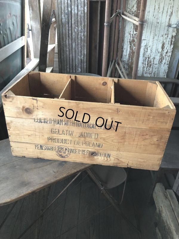 画像2: Vintage Advertising Wooden Crate Wood Box Cooked Ham Krakus Brand (M960)