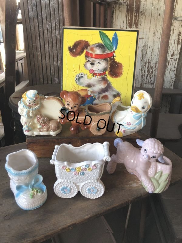 画像13: Vintage Ceramic Baby Planter Lamb Sheep (M963) 