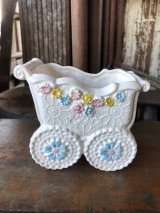 Vintage Ceramic Baby Planter Baby Buggy (M968) 
