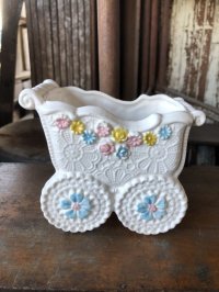 Vintage Ceramic Baby Planter Baby Buggy (M968) 