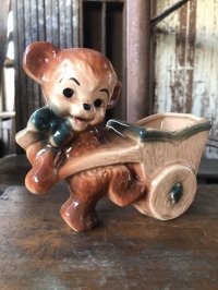 Vintage Ceramic Baby Planter Brown Bear (M962) 