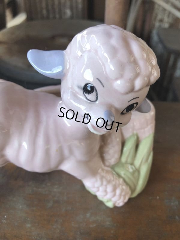 画像7: Vintage Ceramic Baby Planter Lamb Sheep (M963) 