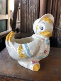 Vintage Ceramic Baby Planter Mother Goose Duck (M966) 