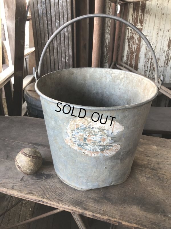 画像1: Vintage Metal Bucket Pail (M976)