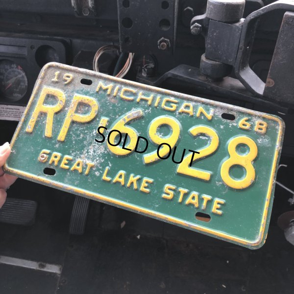 画像1: 60s Vintage American License Number Plate / MICHIGAN RP-6928 (M866)