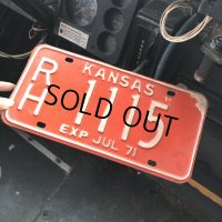 70s Vintage American License Number Plate / KANSAS RH 1115 (M858)