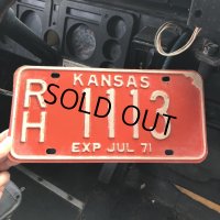 70s Vintage American License Number Plate / KANSAS RH 1113 (M852)