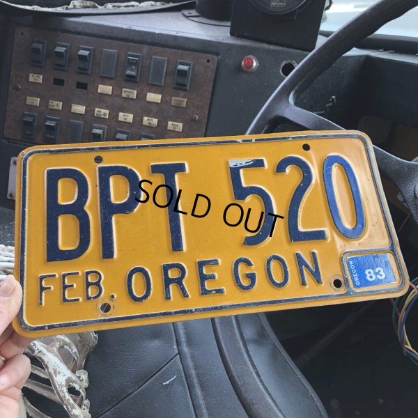 画像1: 80s Vintage American License Number Plate / OREGON BPT 520 (M856)
